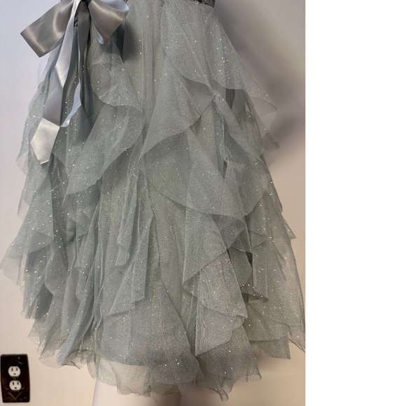 Le Chateau lace sequin tulle mesh sparkly dress mint green seafoam prom NWT - Picture 2 of 6